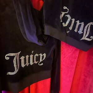 Juicy Couture Black Zip-Up Jacket and Track Pant Set